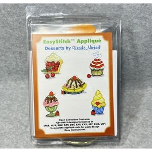 EasyStitch Applique Desserts Embroidery CD Kit Ursula Michael 5x7 Hoop Designs